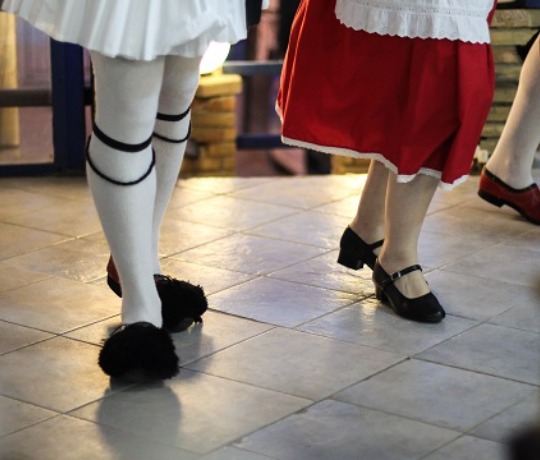 Greek dancers in traditional constumes